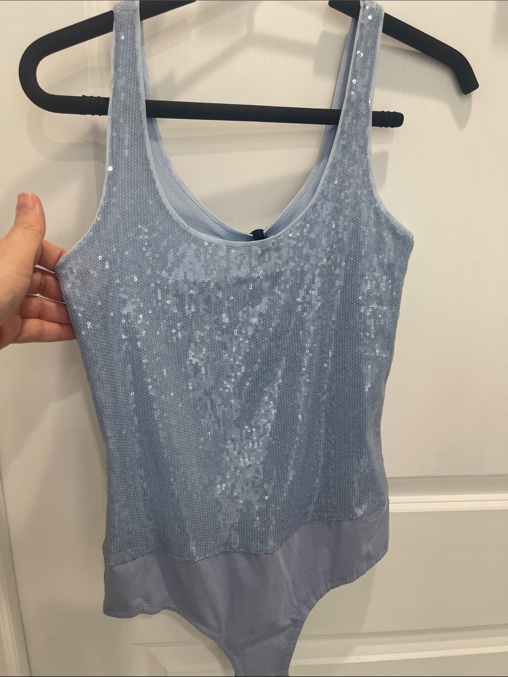 Generation Love Light Blue Sequin Tank Bodysuit
